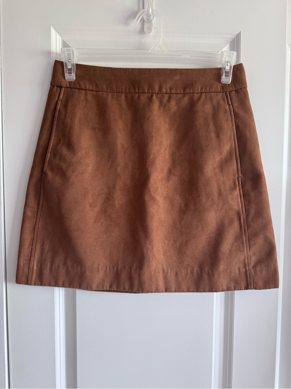 J. Crew Chestnut Brown faux Suede Mini Skirt with pockets